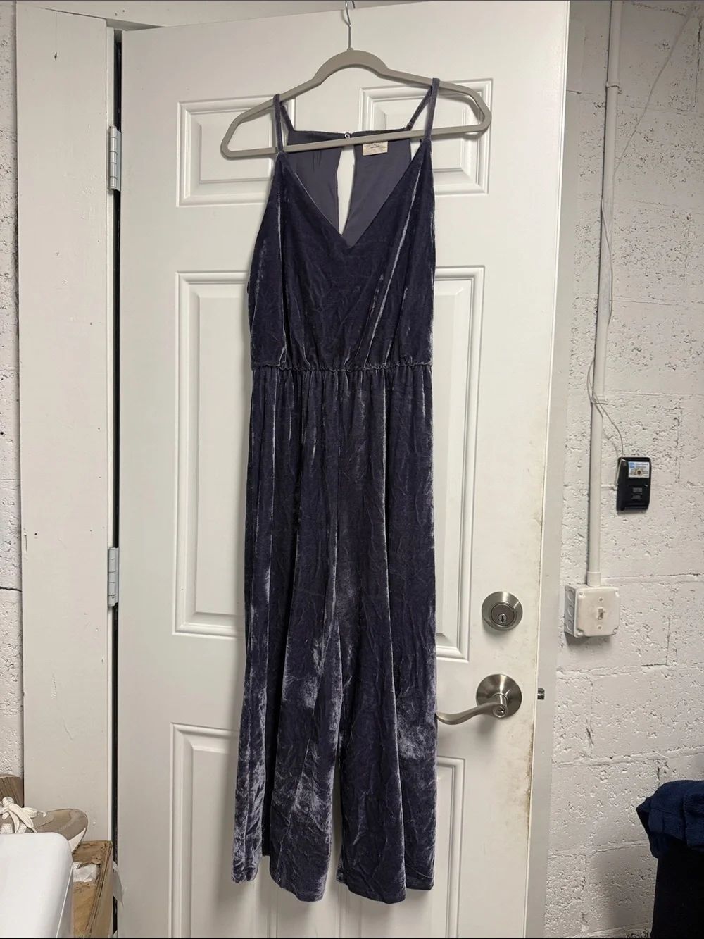 SIENNA SLY - Size Large Purple Velvet Spaghetti Strap Romper NEVER WORN